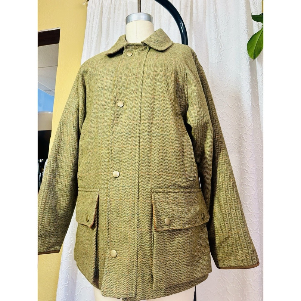 Paul Stuart Wool Tweed‎ Hunting Coat S 36/38 Chore Quilt Lined Made in England - Picture 4 of 16
